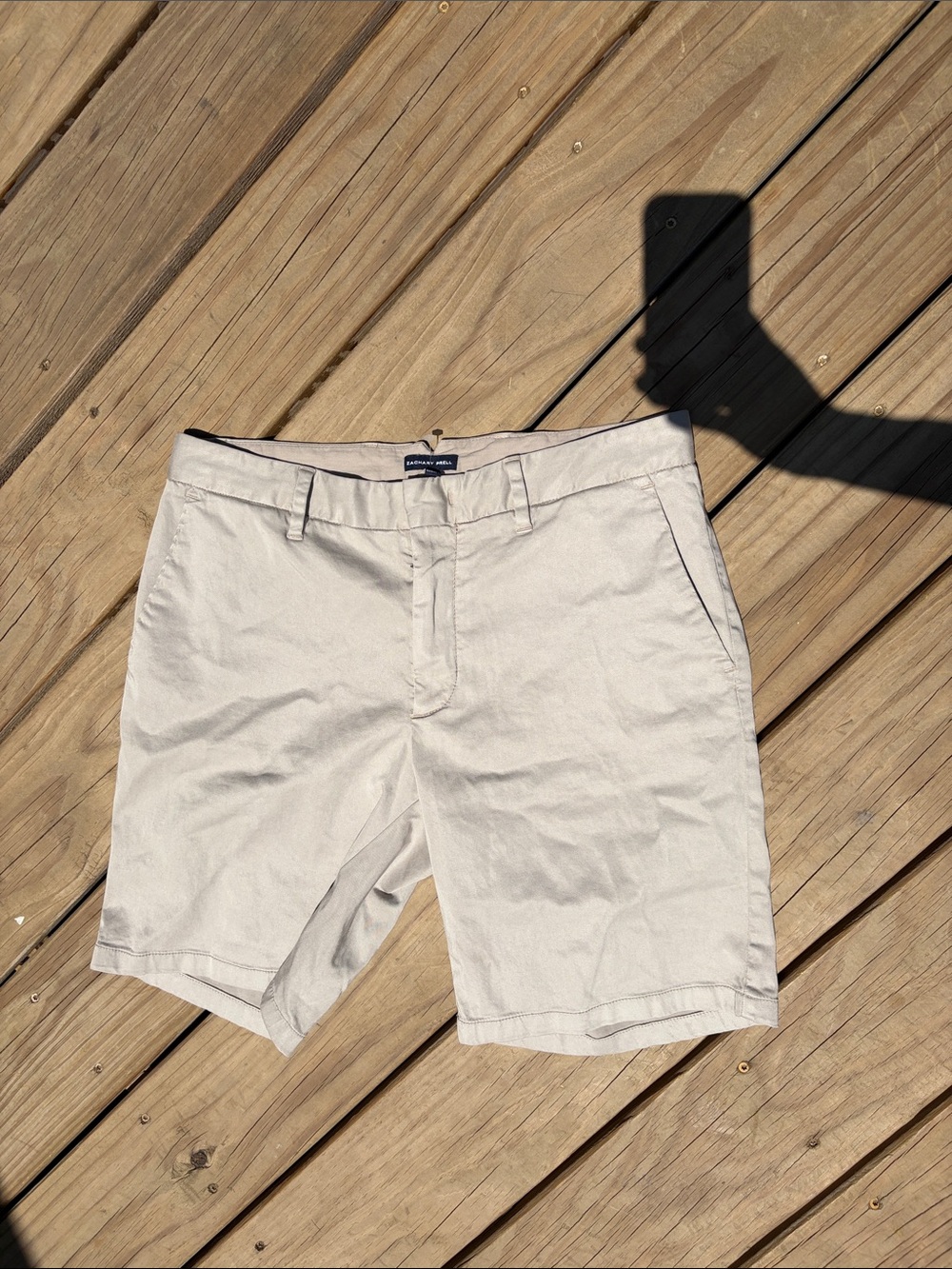 Zachary Prell Light Beige Flat-Front Men’s Shorts